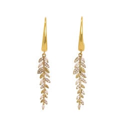 Olympia leaf hook earrings by Fotini Liami