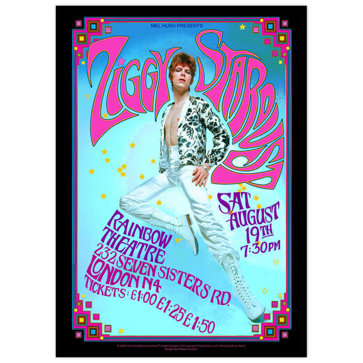 David Bowie Ziggy Stardust 1972 tour poster
