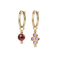 Amethyst and red agate earrings by Turquoise Mountain