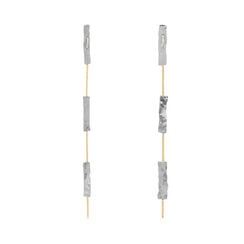 Mixed metal simple drop earrings by Kate Trouw