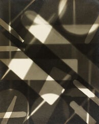 Abstract composition, bands, circles, rectangles